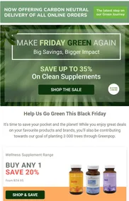 Wellness Warehouse : Make Friday Green Again (Request Valid Date From Retailer)