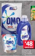 OMO Auto Washing Powder 2Kg, Liquid Detergent 1.5Ltr Assorted Or Capsules 14s-Each
