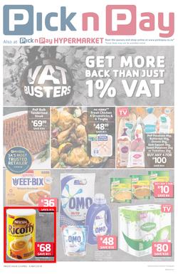 Pick n Pay Western Cape  : VAT Busters (23 Apr - 06 May 2018), page 1