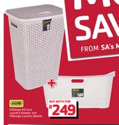 Addis Hi Design 60Ltr Laundry Hamper & Hi Design Laundry Basket-Both For