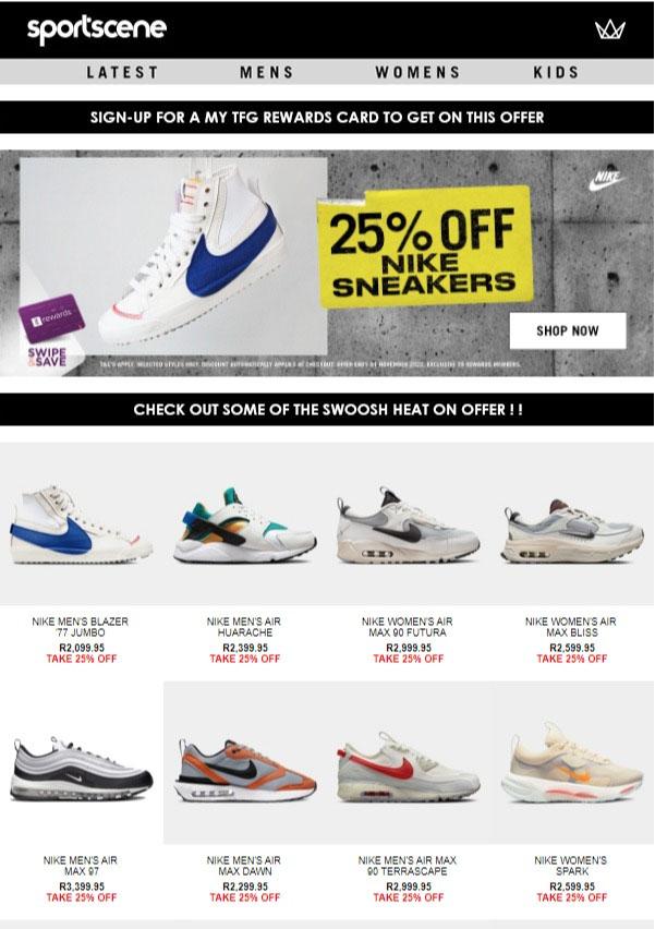 Sportscene : 25% Of Nike Sneakers (Request Valid Date From Retailer) —  m.