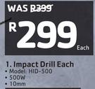 Ryobi Impact Drill HID-500-Each