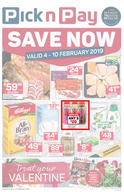 Pick n Pay  Gauteng, Free State, North West, Mpumalanga, Limpopo and Northern Cape : Save Now (04 Feb - 10 Feb 2019), page 1