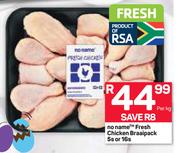 No Name Fresh Chicken Braaipack 5's Or 16's-Per kg