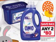 Omo Auto Liquid Detergent 1.5Ltr Or 17's Pack Capsules-Any 2