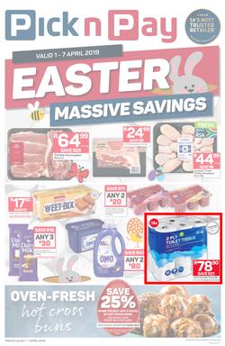 Pick n Pay Western Cape : : Easter Massive Savings (01 Apr - 07 Apr 2019), page 1
