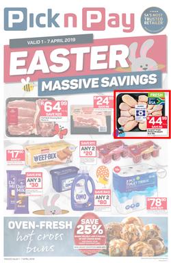 Pick n Pay Western Cape : : Easter Massive Savings (01 Apr - 07 Apr 2019), page 1