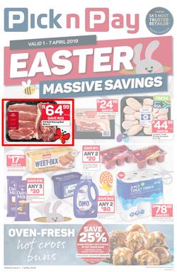 Pick n Pay Western Cape : : Easter Massive Savings (01 Apr - 07 Apr 2019), page 1