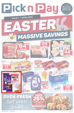 Pick n Pay Western Cape : : Easter Massive Savings (01 Apr - 07 Apr 2019), page 1