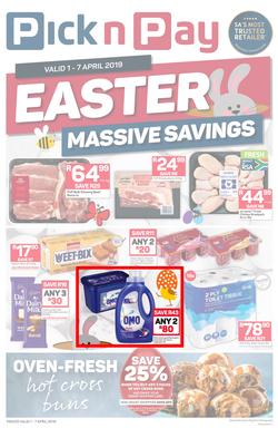Pick n Pay Western Cape : : Easter Massive Savings (01 Apr - 07 Apr 2019), page 1