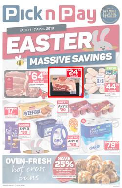 Pick n Pay Western Cape : : Easter Massive Savings (01 Apr - 07 Apr 2019), page 1