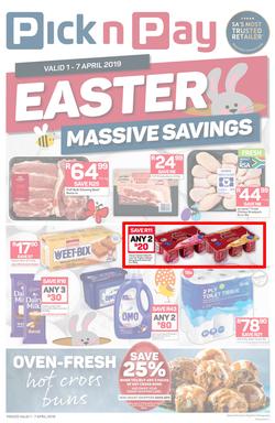 Pick n Pay Western Cape : : Easter Massive Savings (01 Apr - 07 Apr 2019), page 1