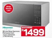 HISENSE 36 Litre Silver Electronic Microwave Oven - H36MOMMI