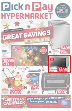 Pick n Pay Hyper : Savings (04 Nov - 17 Nov 2019), page 1