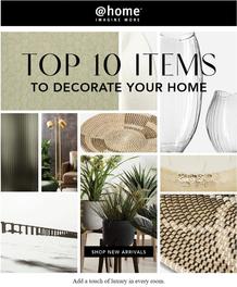 @Home : Top 10 Items To Decorate Your Home (Request Valid Date From Retailer)