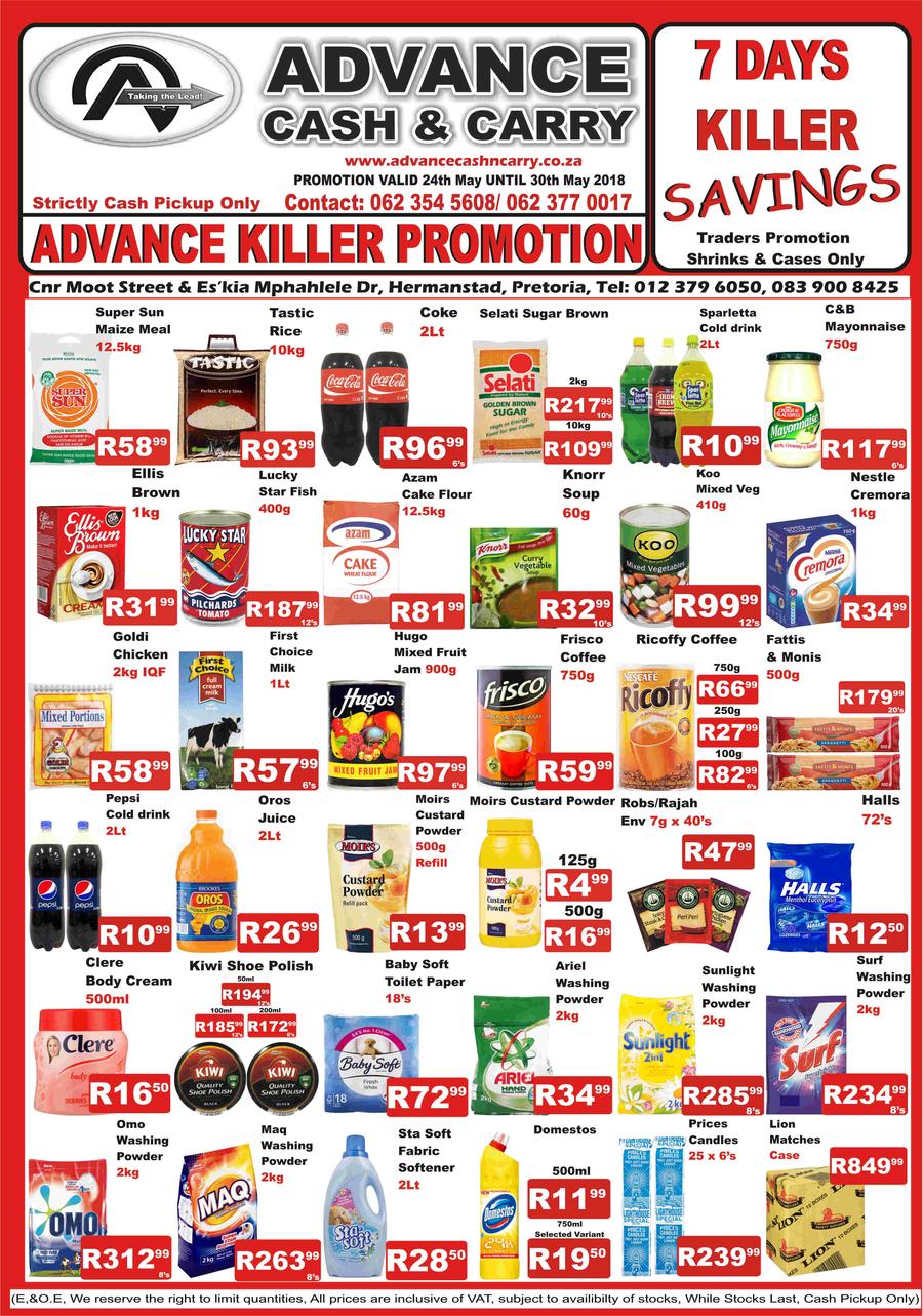 Advance Cash And Carry (24 May - 30 May 2018) — m.guzzle.co.za