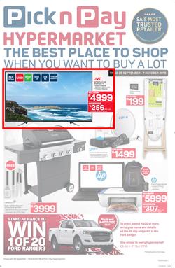 Pick n Pay Hyper : Savings (25 Sep - 07 Oct 2018), page 1