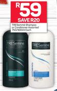 TREsemme Shampoo Or Conditioner Assorted-750/900ml Each