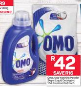 Omo Auto Washing Powder 2kg Or Liquid Detergent-1.5Ltr Each