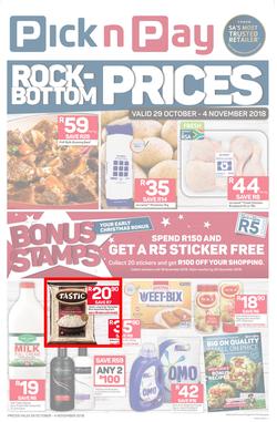 Pick n Pay Western Cape : Rock-Bottom Prices (29 Oct - 04 Nov 2018), page 1