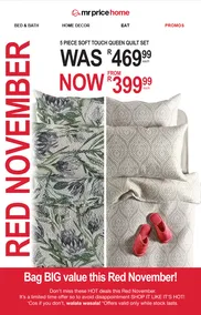 Mr Price Home : Red November (Request Valid Date From Retailer)