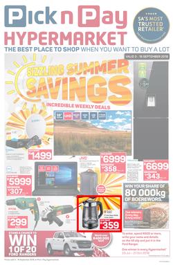 Pick n Pay Hyper : Sizzling Summer Savings (03 Sep - 16 Sep 2018), page 1