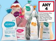 PnP Potatoes 4kg, Butternut 3kg, Sweet Potatoes 2kg, Tomatoes 2kg, Onions 3kg, Gem Squash 3kg-Any 4