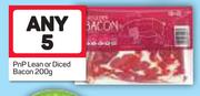 PnP Lean Or Diced Bacon-5x200g