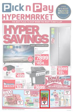 Pick n Pay Hyper : Savings (05 Nov - 18 Nov 2018), page 1