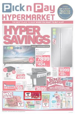 Pick n Pay Hyper : Savings (05 Nov - 18 Nov 2018), page 1