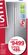 Defy Metallic Side-By-Side Fridge DFF436