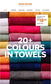 Sheet Street : 20+ Colours In Towels (Request Valid Date From Retailer)