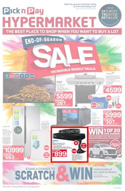 Pick n Pay Hyper : End-Of-Season Sale  (06 Aug - 19 Aug 2018), page 1
