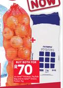 No Name Potatoes Bulk Bag-7Kg & No name Onions Pocket 7Kg-For Both