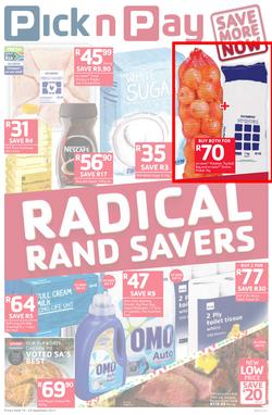 Pick n Pay Eastern Cape : Radical Rand Savers (19 Sep - 24 Sep 2017), page 1