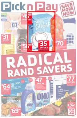 Pick n Pay Eastern Cape : Radical Rand Savers (19 Sep - 24 Sep 2017), page 1