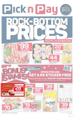 Pick n Pay Western Cape : Rock-Bottom (15 Oct - 21 Oct 2018), page 1