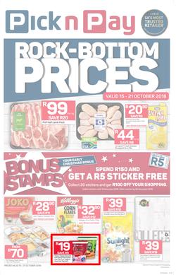 Pick n Pay Western Cape : Rock-Bottom (15 Oct - 21 Oct 2018), page 1