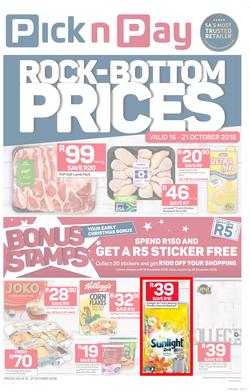 Pick n Pay Eastern Cape : Rock-Bottom (15 Oct - 21 Oct 2018), page 1