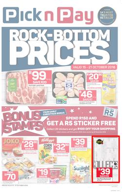 Pick n Pay Eastern Cape : Rock-Bottom (15 Oct - 21 Oct 2018), page 1