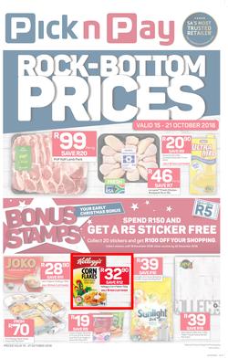 Pick n Pay Eastern Cape : Rock-Bottom (15 Oct - 21 Oct 2018), page 1