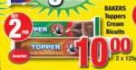 Bakers Toppers Cream Biscuits-2 x 125gm