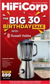HiFi Corp : The Big 30 Birthday Sale With Russell Hobbs (26 October - 31 October 2023)