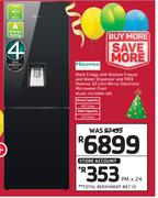 Hisense Black Fridge With Bottom Freezer  And Water Dispenser H420BMI-WD 