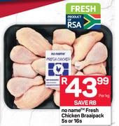 No Name Fresh Chicken Braaipack 5s Or 16s-Per Kg