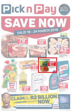 Pick n Pay Western Cape  : Save Now (18 Mar - 24 Mar 2019), page 1