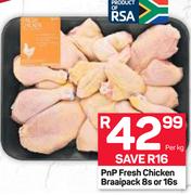 Pnp Fresh Chicken Braaipack 8's Or 16's-Per Kg