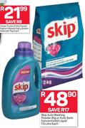 Skip Auto Washing Powder 2Kg Or Auto Semi Concentrated Liquid 1.5L-Each