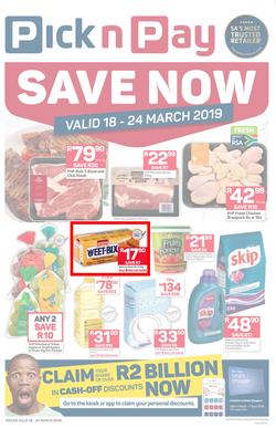 Pick n Pay KZN : Save Now (18 Mar - 24 Mar 2019), page 1