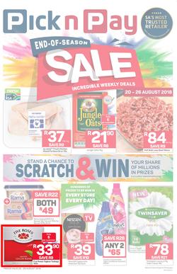 Pick n Pay : End-Of-Season Sale (20 Aug - 26 Aug 2018), page 1